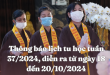 Thông báo lịch tu học tuần 37/2024, diễn ra từ ngày 18 đến 20/10/2024